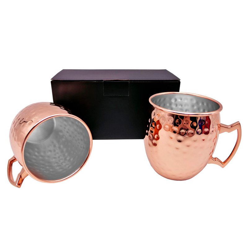 Set De 2 Mugs Encobrizados Martillados