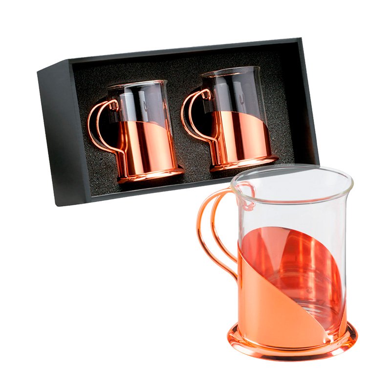 Set De 2 Tazas Para Café Encobrizadas