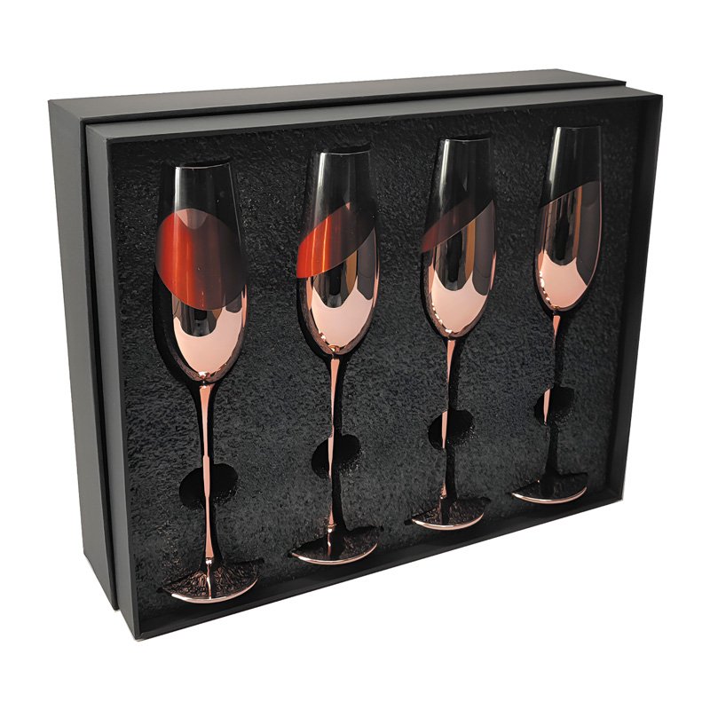 Set De 4 Copas Champagne Encobrizadas